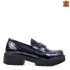Модерни дамски обувки от естествен тъмно син лак 21102-2