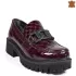 Модерни дамски обувки от естествен лак в бордо 21102-3