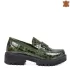 Модерни дамски обувки от естествен зелен лак 21102-4