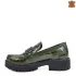 Модерни дамски обувки от естествен зелен лак 21102-4