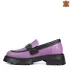Модерни дамски обувки тип мокасини в лилав цвят 21165-3