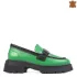 Модерни дамски обувки тип мокасини в зелен цвят 21165-4