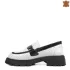 Модерни дамски обувки тип мокасини в бял цвят 21165-5