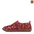 Дамски летни обувки с перфорация от цветна червена кожа 21185-6