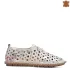 Дамски летни обувки с перфорация в бежова кожа на цветя 21185-9