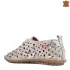Дамски летни обувки с перфорация в бежова кожа на цветя 21185-9