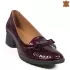 Дамски ежедневни обувки с ток от естествен лак в бордо 21199-2