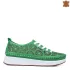 Дамски летни обувки на равна подметка в зелен цвят 21216-10