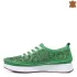 Дамски летни обувки на равна подметка в зелен цвят 21216-10