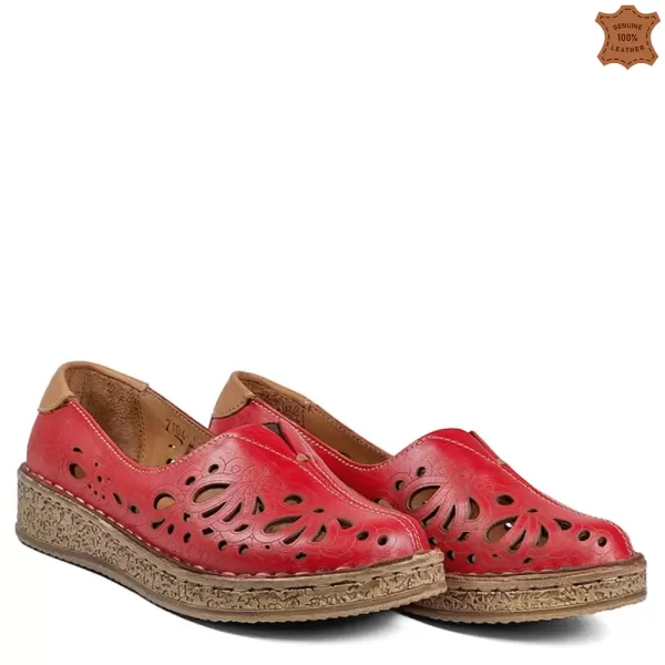 Червени ниски дамски пролетно летни обувки 21223-5