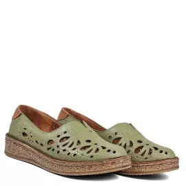 Зелени ниски дамски пролетно летни обувки 21223-6...