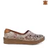 Ниски дамски пролетно летни обувки от бежова цветна кожа 21223-9
