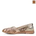 Ниски дамски обувки от естествена кожа в златист цвят 21231-2