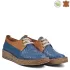 Дамски пролетно летни обувки с връзки в синьо и ка...