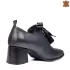 Дамски елегантни обувки от естествена кожа в черен цвят 21470-4