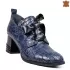 Елегантни дамски обувки в синьо със сатенени връзки 21471-4