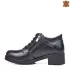 Топли дамски обувки от естествена кожа в черен цвят 21474-1