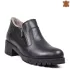 Топли дамски ежедневни обувки с два ципа в черен цвят 21475-1
