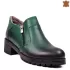 Топли дамски ежедневни обувки с два ципа в зелен цвят 21475-3