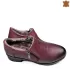 Топли дамски ежедневни обувки с два ципа в цвят бордо 21475-5