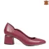 Кожени дамски елегантни обувки в цвят бордо 21478-2