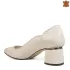 Кожени дамски елегантни обувки в цвят крем 21478-4