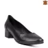 Черни кожени дамски елегантни обувки с нисък ток 21479-1