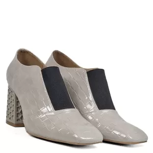 Елегантни сиви дамски обувки от ефектна еко кожа 2...