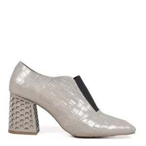 Елегантни сиви дамски обувки от ефектна еко кожа 2...
