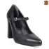 Черни елегантни дамски обувки с висок широк ток 21495-1