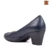 Сини дамски ежедневни обувки на среден ток 21496-1