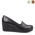 Дамски обувки от черна естествена кожа на платформа 21501-1