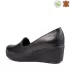 Дамски обувки от черна естествена кожа на платформа 21501-1