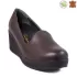 Дамски обувки от кафява естествена кожа на платформа 21501-2