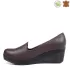 Дамски обувки от кафява естествена кожа на платформа 21501-2