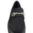 Велурени дамски лоуфъри в черен цвят с красив аксесоар 21503-1
