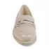 Бежови лачени дамски ежедневни обувки на нисък ток 21505-2