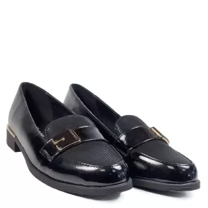 Дамски ежедневни обувки от еко лак в черен цвят 21...