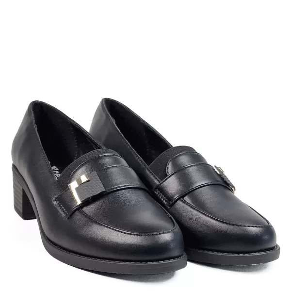 Дамски ежедневни обувки в черно на среден ток 21508-1