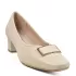 Дамски елегантни обувки в бежов цвят на среден ток 21509-2