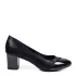 Черни дамски обувки от еко кожа и лак на среден ток 21510-1
