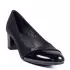 Черни дамски обувки от еко кожа и лак на среден ток 21510-1