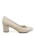 Бежови дамски обувки от еко набук и лак на среден ток 21510-2