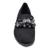 Черни велурени дамски обувки с красив аксесоар 21513-1