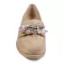 Бежови велурени дамски обувки с красив аксесоар 21513-2