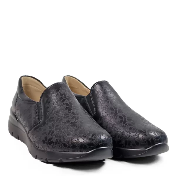Черни ежедневни дамски обувки от ефектна еко кожа 21518-1