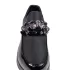 Черни дамски обувки с модерен аксесоар с камъни 21519-1