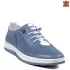 Пролетни дамски обувки от естествена кожа в син цвят 21524-4