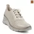 Пролетни дамски обувки от златист сатен с перфорация 21530-2