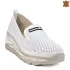 Бели дамски пролетни обувки на платформа 21532-2